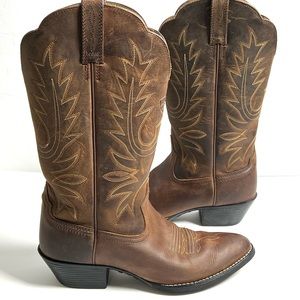 Ariat Heritage Western Round Toe Leather Coastal Cowgirl Pull On Boots 5.5